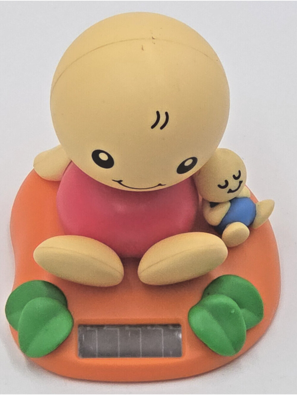 2002 TOMY NoHoHon Zoku Sunshine Buddies Red Body Blue Baby Solar Bobble Works